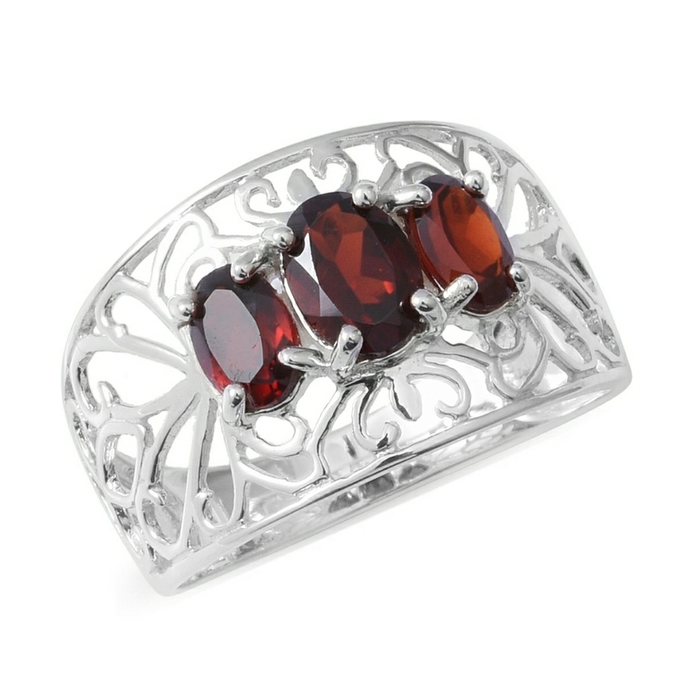 🌸NWT-GENUINE GARNET STERLING SILVER RING
